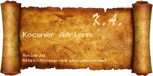 Kocsner Adrienn névjegykártya